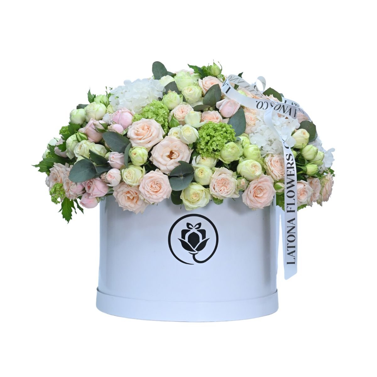 Flowers in a box  "MARIELL" with peony rose