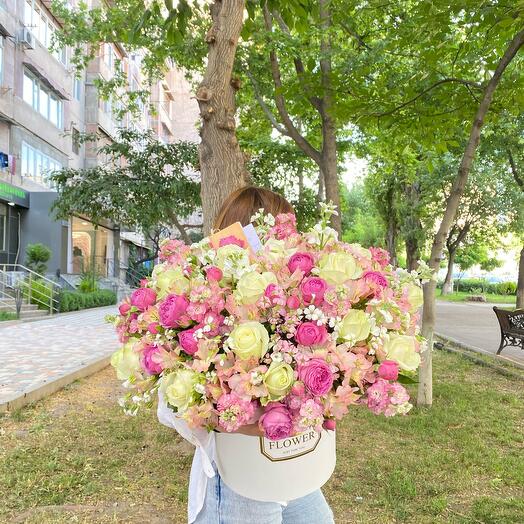 Flowers in a Box with Rose