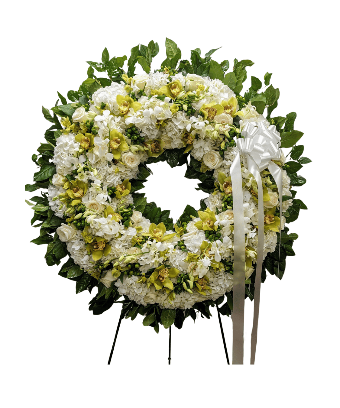 Wreath with White Hydrangeas