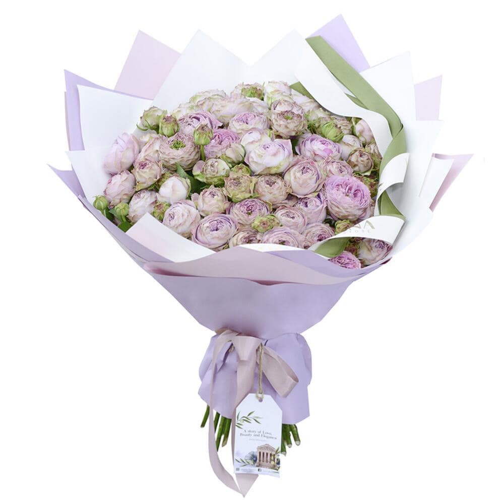 Bouquet "Jasmina" with Lilac-Pink Peony   Roses
