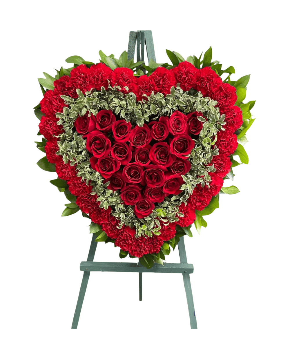 Funeral Wreath with red roses