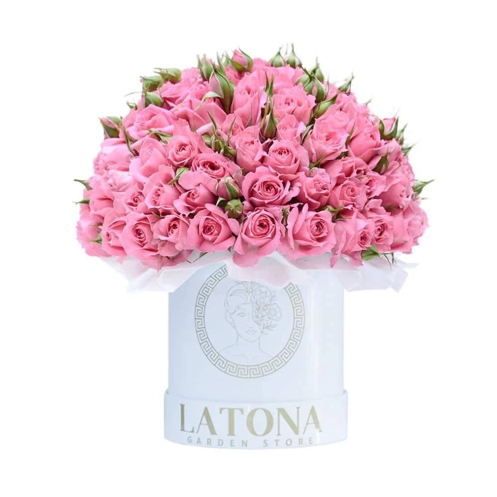 Flowers in a Box "Cupid" with pink Spray Roses