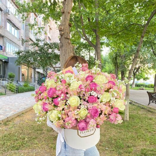 Flowers in a Box with Rose