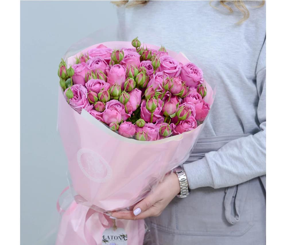 Bouquet "SERENE" with Bush Peony Roses