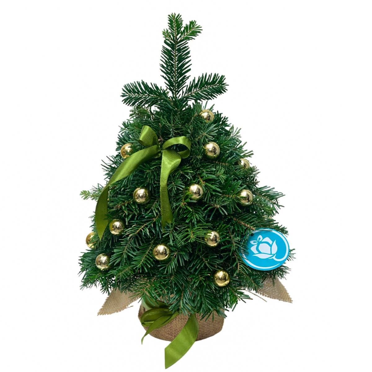 Gold-colored small Christmas tree