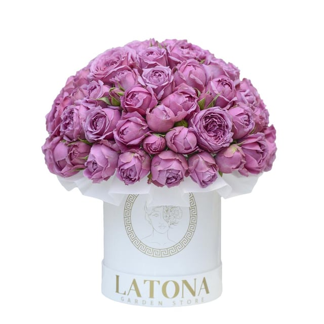 Flowers in a Box "Selene" with pink Peony Roses