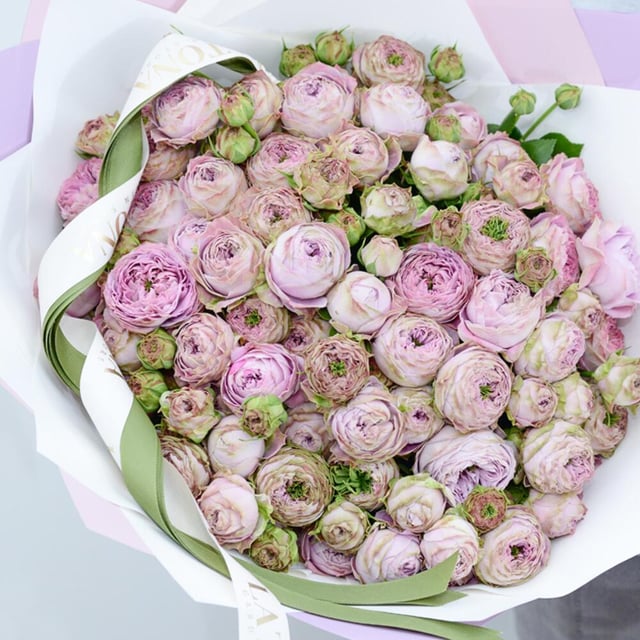 Bouquet "Jasmina" with Lilac-Pink Peony   Roses