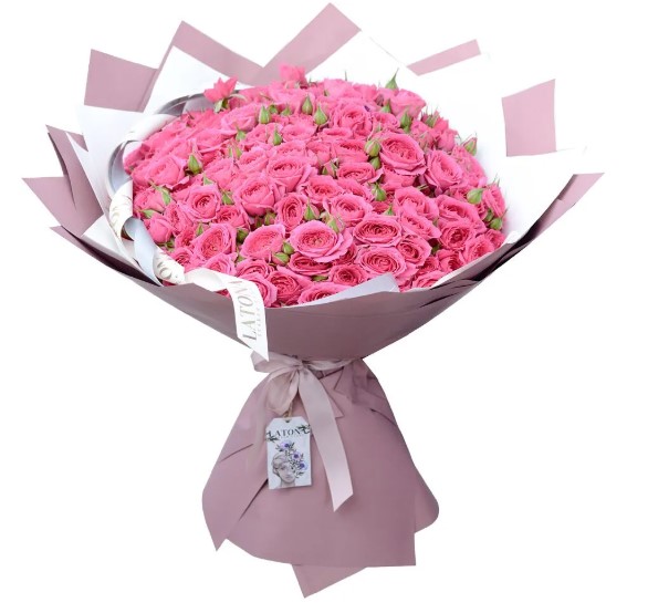 Bouquet "Granger" with pink spray roses