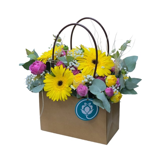 Sunny Mood — Gerbera in Craft Bag