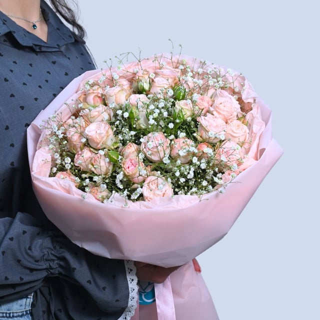 Bouquet "Warsaw" with peony roses