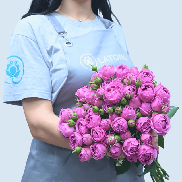 Bouquet with Misty Bubbles Peony Spray Roses