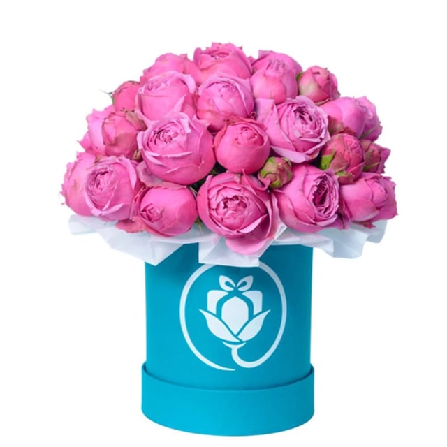 Flowers in a Box "Tiffany" with pink  Peony Roses