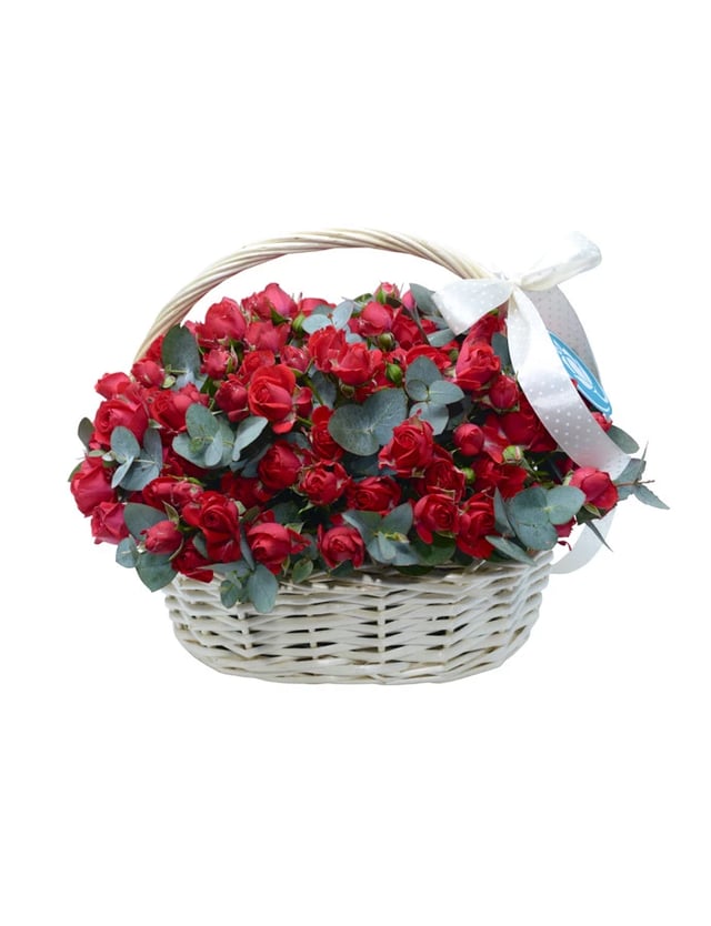 Flower in a Basket ‹AMELIA› with peony roses